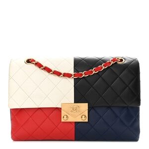 Chanel Lambskin Quilted Colorblock Pagoda Flap Bag